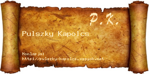 Pulszky Kapolcs névjegykártya